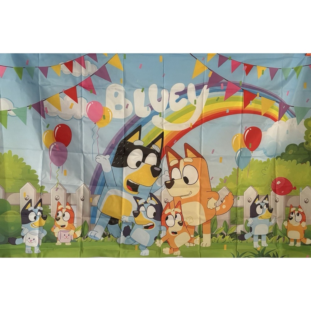 Bluey Birthday Party Supplies 33 pcs-Banner Balloons Cake Topper Back Drop NEW